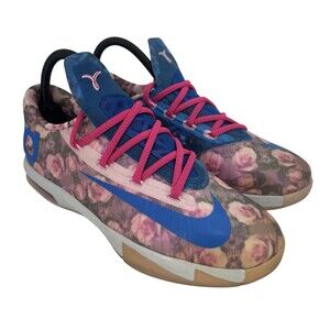 Nike KD 6 Shoes Youth Size 5.5Y Aunt Pearl Breast Cancer 599477-602 Kevin Durant